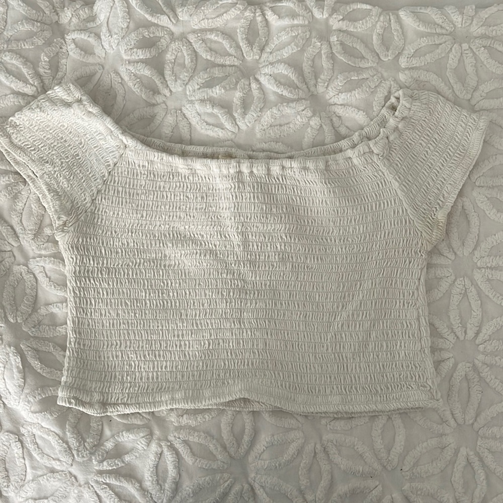 White off the shoulder shirt